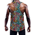 Abstract Funky Pattern Print Training Tank Top