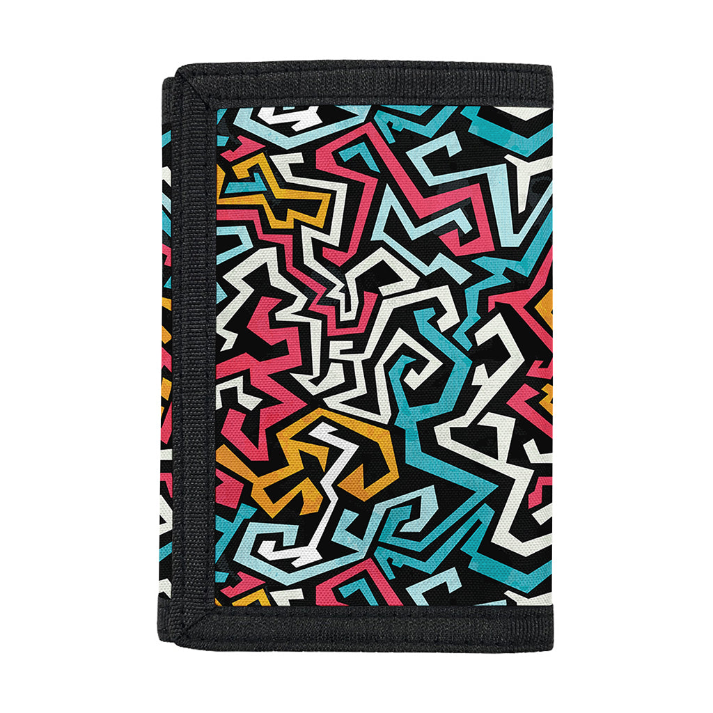 Abstract Funky Pattern Print Trifold Wallet