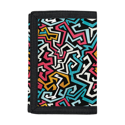 Abstract Funky Pattern Print Trifold Wallet