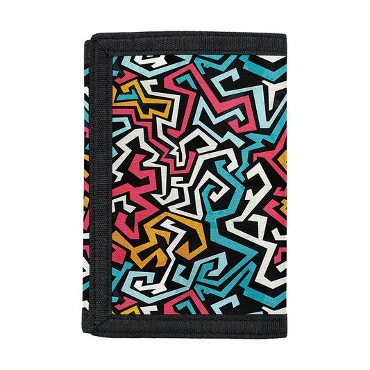 Abstract Funky Pattern Print Trifold Wallet