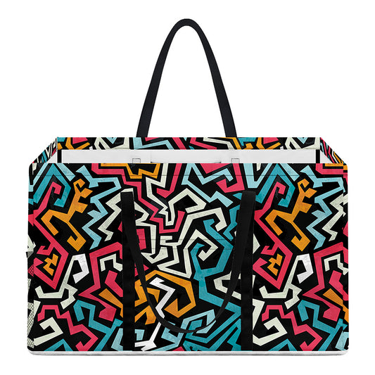 Abstract Funky Pattern Print Utility Tote Bag