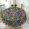 Abstract Funky Pattern Print Waterproof Round Tablecloth