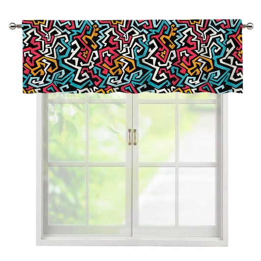 Abstract Funky Pattern Print Window Valance