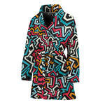 Abstract Funky Pattern Print Women's Bathrobe