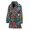 Abstract Funky Pattern Print Women's Bathrobe