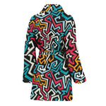 Abstract Funky Pattern Print Women's Bathrobe