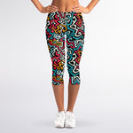 Abstract Funky Pattern Print Women's Capri Leggings