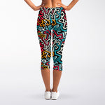 Abstract Funky Pattern Print Women's Capri Leggings