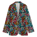 Abstract Funky Pattern Print Women's Cotton Blazer