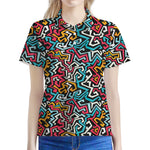 Abstract Funky Pattern Print Women's Polo Shirt