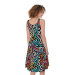 Abstract Funky Pattern Print Women's Sleeveless Dress