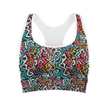 Abstract Funky Pattern Print Women's Sports Bra