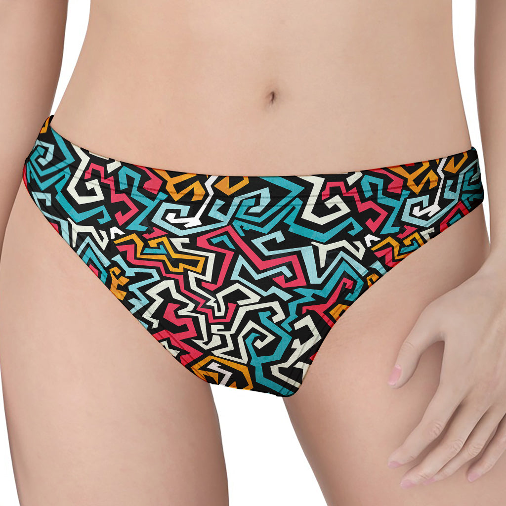 Abstract Funky Pattern Print Women's Thong