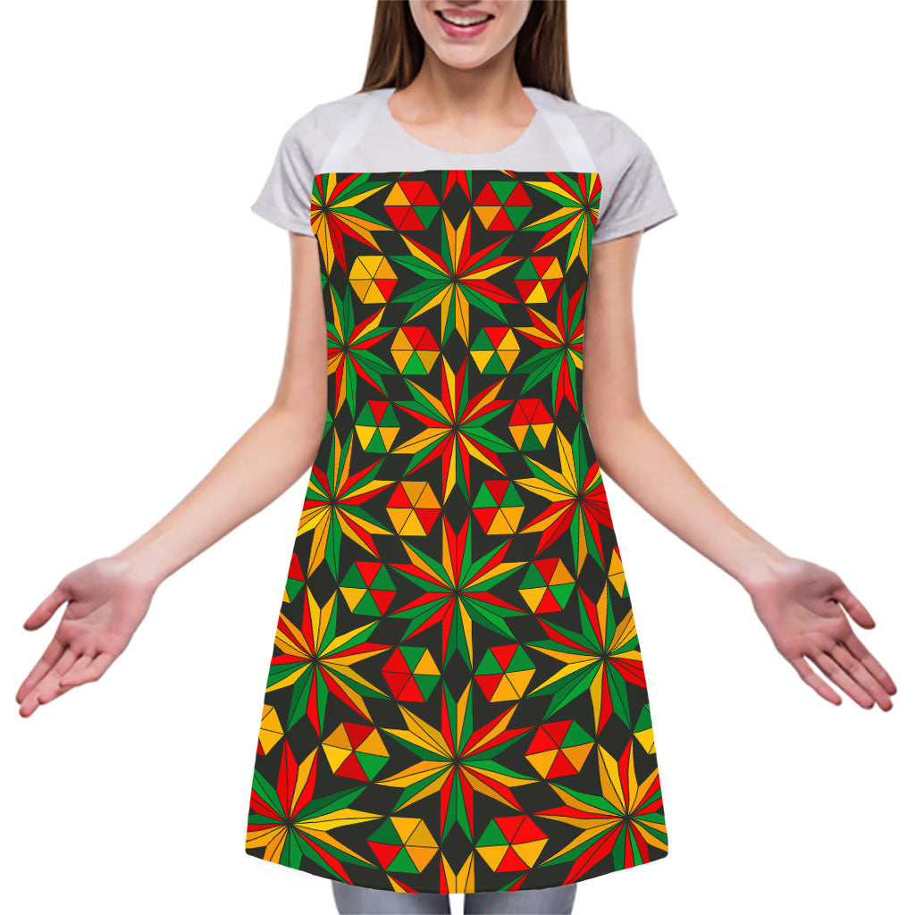 Abstract Geometric Reggae Pattern Print Adjustable Apron