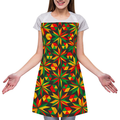 Abstract Geometric Reggae Pattern Print Adjustable Apron
