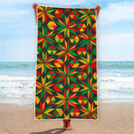 Abstract Geometric Reggae Pattern Print Beach Towel