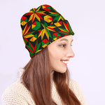 Abstract Geometric Reggae Pattern Print Beanie