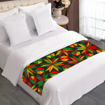 Abstract Geometric Reggae Pattern Print Bed Runner