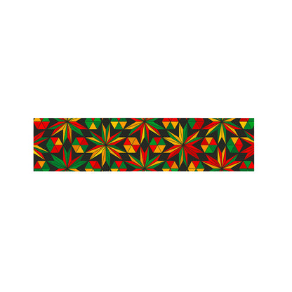 Abstract Geometric Reggae Pattern Print Bed Runner