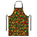 Abstract Geometric Reggae Pattern Print Bib Apron With Pocket