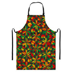 Abstract Geometric Reggae Pattern Print Bib Apron With Pocket