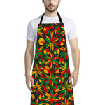 Abstract Geometric Reggae Pattern Print Bib Apron With Pocket