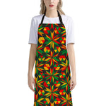 Abstract Geometric Reggae Pattern Print Bib Apron With Pocket