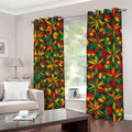 Abstract Geometric Reggae Pattern Print Dimout Grommet Curtains
