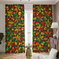 Abstract Geometric Reggae Pattern Print Dimout Pencil Pleat Curtains