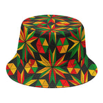 Abstract Geometric Reggae Pattern Print Bucket Hat