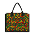 Abstract Geometric Reggae Pattern Print Canvas Tote Bag