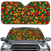 Abstract Geometric Reggae Pattern Print Car Windshield Sun Shade