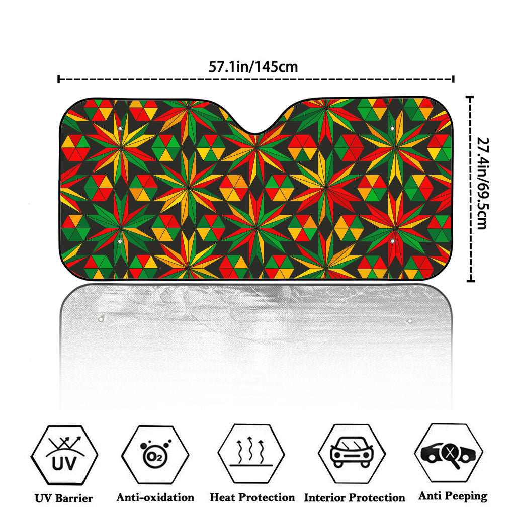 Abstract Geometric Reggae Pattern Print Car Windshield Sun Shade