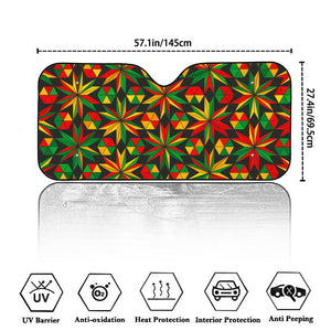 Abstract Geometric Reggae Pattern Print Car Windshield Sun Shade