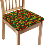 Abstract Geometric Reggae Pattern Print Chair Cushion Cover