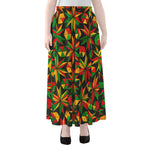 Abstract Geometric Reggae Pattern Print Chiffon Maxi Skirt