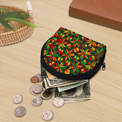 Abstract Geometric Reggae Pattern Print Coin Purse