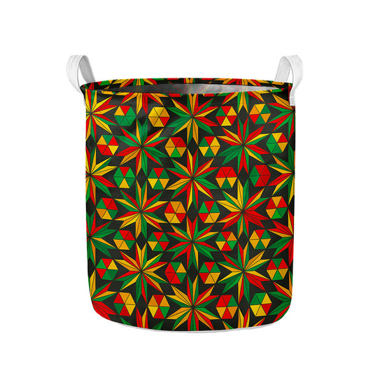 Abstract Geometric Reggae Pattern Print Collapsible Laundry Basket