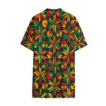 Abstract Geometric Reggae Pattern Print Cotton Hawaiian Shirt