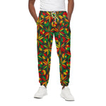Abstract Geometric Reggae Pattern Print Cotton Pants