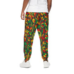 Abstract Geometric Reggae Pattern Print Cotton Pants