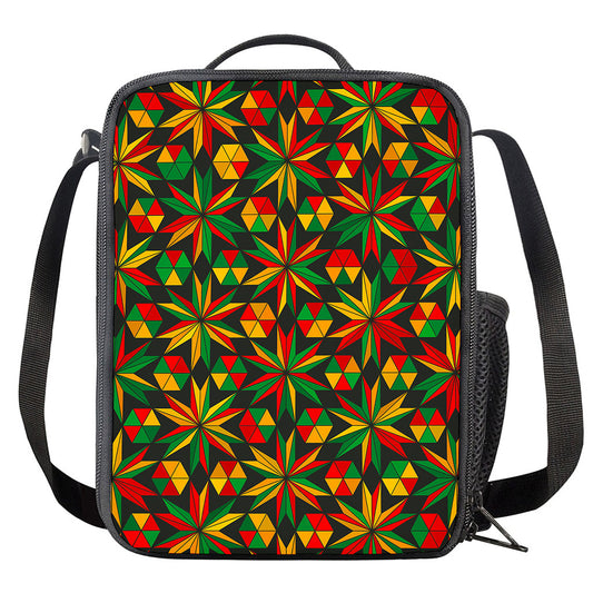 Abstract Geometric Reggae Pattern Print Crossbody Lunch Bag