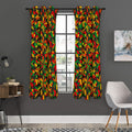 Abstract Geometric Reggae Pattern Print Grommet Curtain Panels