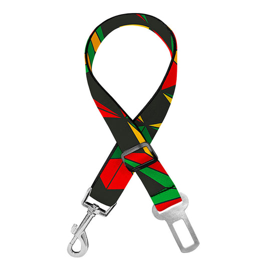 Abstract Geometric Reggae Pattern Print Dog Seat Belt