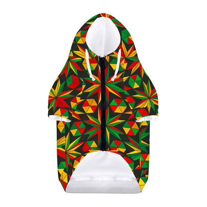 Abstract Geometric Reggae Pattern Print Dog Zip Up Hoodie