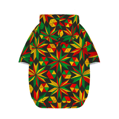 Abstract Geometric Reggae Pattern Print Dog Zip Up Hoodie