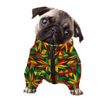 Abstract Geometric Reggae Pattern Print Dog Zip Up Jacket