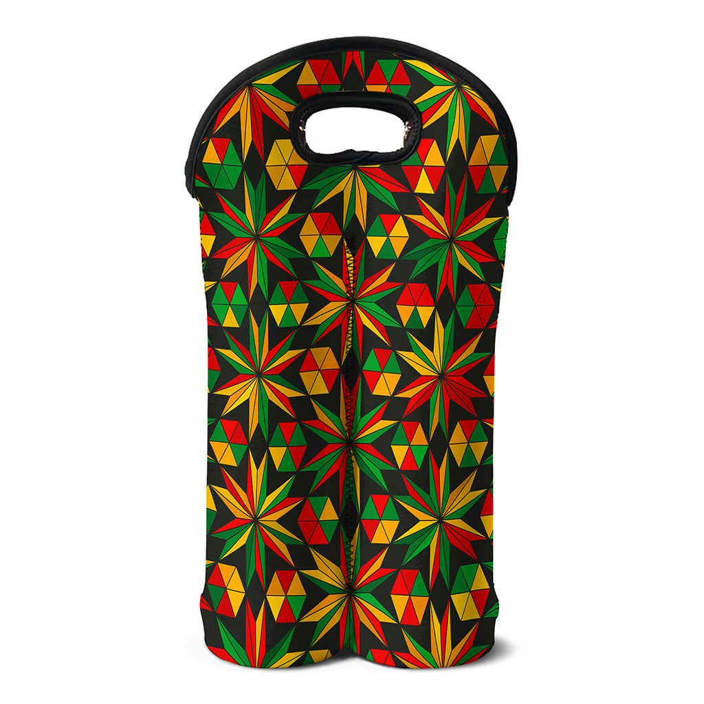 Abstract Geometric Reggae Pattern Print Double Neoprene Wine Tote