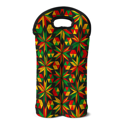 Abstract Geometric Reggae Pattern Print Double Neoprene Wine Tote
