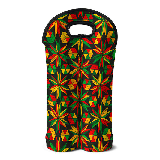 Abstract Geometric Reggae Pattern Print Double Neoprene Wine Tote